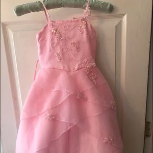 Girl’s pale pink dress for special occasion